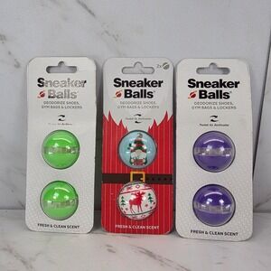 Sneaker Balls Deodorizer Shoes Gym Bags Lockers Variety Pack Green Purple 3 Pack